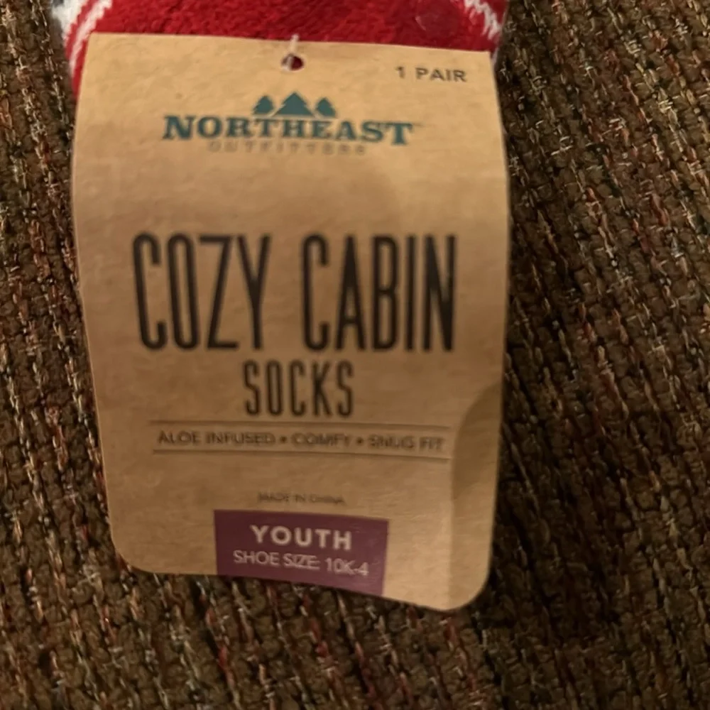 Northeast Outfitters Youth Cozy Cabin Holiday Reindeer Aloe Infused Socks